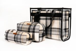 Siyah Gri Ekose Taşıma Çantası