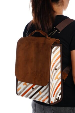 Elf Bag Sırt Kol Çantası Kahverengi Çizgiler